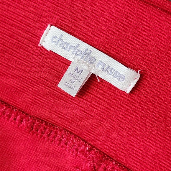 Bright Red Mini Stretchy Skirt - Picture 4 of 5